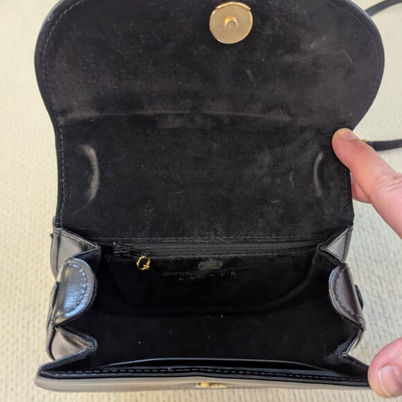 Black Leather Handbag by Launer - Picture 3 of 6